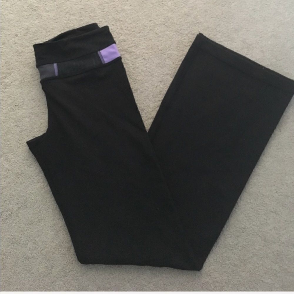 Lululemon Wide Leg Black Full Length Leggings Size 4 - Picture 1 of 6